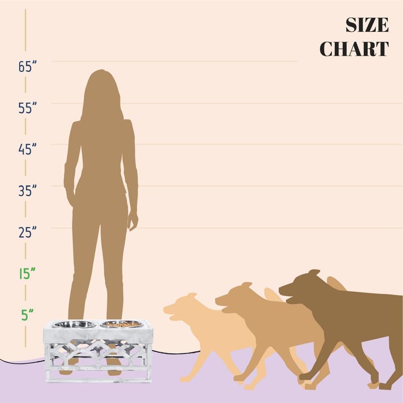 AVERYDAY Small Dog Bowls Elevated, 4 Height Adjustable Raised Dog Bowl Stand with 2 Stainless Steel Food and Water Bowls Set, Tall Dogs Feeding Station with Anti-Slip Base for Small Medium Breeds Dogs