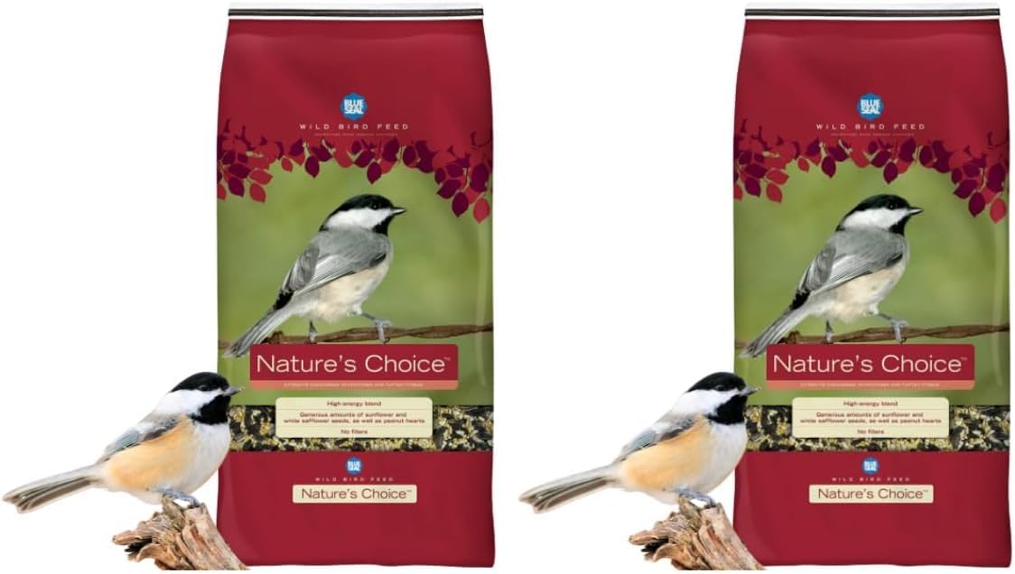 Blue Seal Song Nature's Choice Wild Bird Seed | High Energy Mix, No Filler | Sunflower and White Safflower Seeds | Attracts Variety of Wild Outside Birds | Shell-Free Mix | Made in USA | 8 Pound Bag