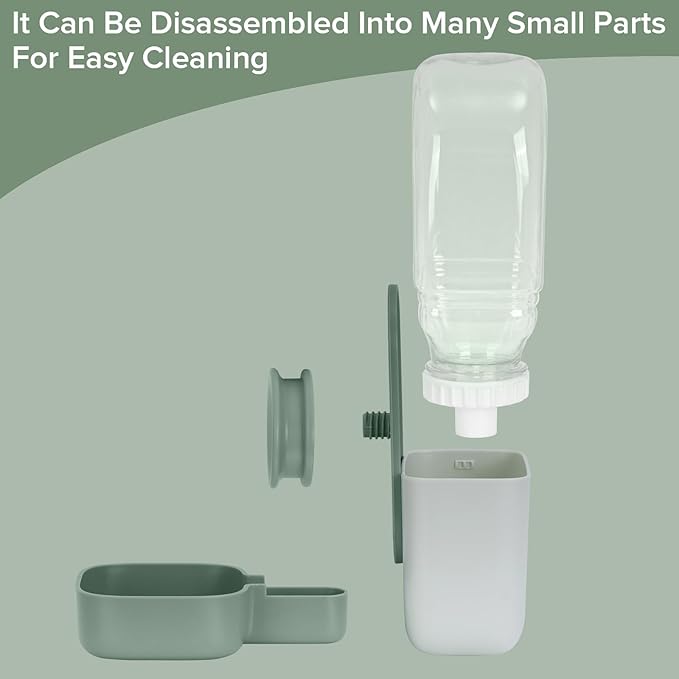 Kenond 28oz Hanging Automatic Rabbit Water Bottle, Guinea Pig Water Bottle No Drip, Gravity Water Dispenser for Cage, Suitable for Guinea Pig, Bunny, Hamsters and Other Small Animals(Green)