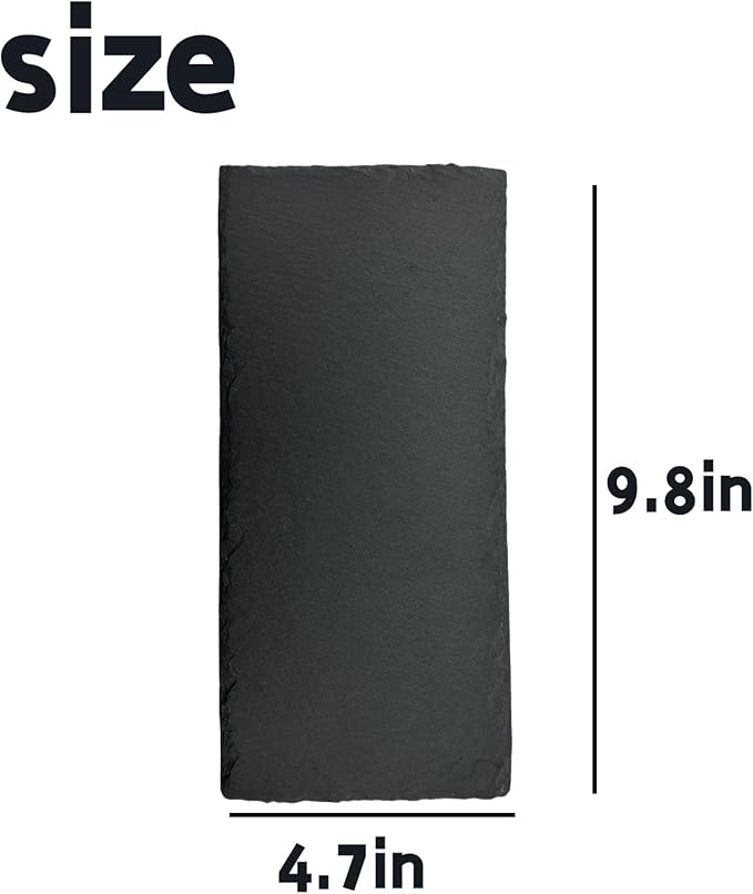 Reptile Basking Platform Tortoise Rock Plate 9.8’’x4.7’’ Feeding Food Bowl Slate Dish Turtle Bathing Resting Terrace for Lizard Bearded Dragon Chameleon Gecko Snake Frog Newt