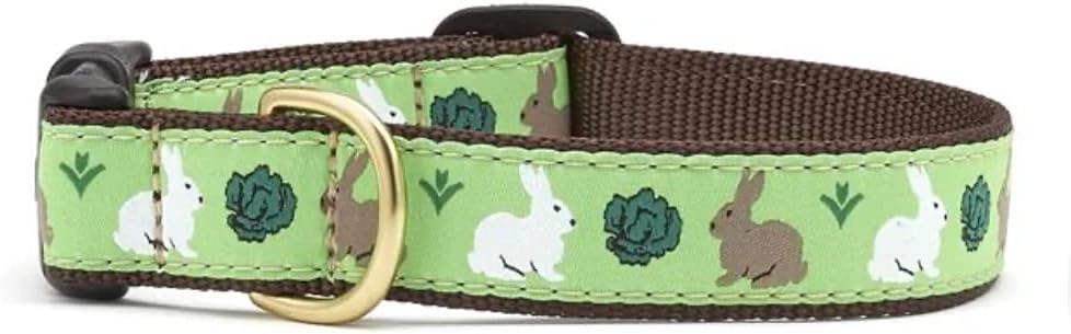 Up Country Garden Rabbit Pattern (Garden Rabbit Dog Collar, Medium (12 to 18 Inches) 1 Inch Wide Width)