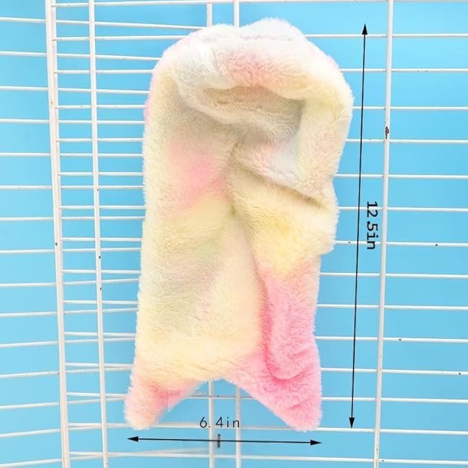 USB Rechargeable Self-Heating Corner Fleece Bird Blanket and Heated Bird Perch for Cage Cozy Warmer Parrot House Hanging Hammock Toy Small Animals Shelter Plush Bedding (L)