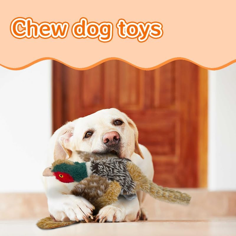 Pheasant Dog Toy Squeaky Pet Toys,Pheasant Interactive Chew Toys Stuffed Teething Toys for Large Medium Small Dog,Pheasant Dogs Toys Squeaky Toy to Keep Them Busy (R-2pheasant)