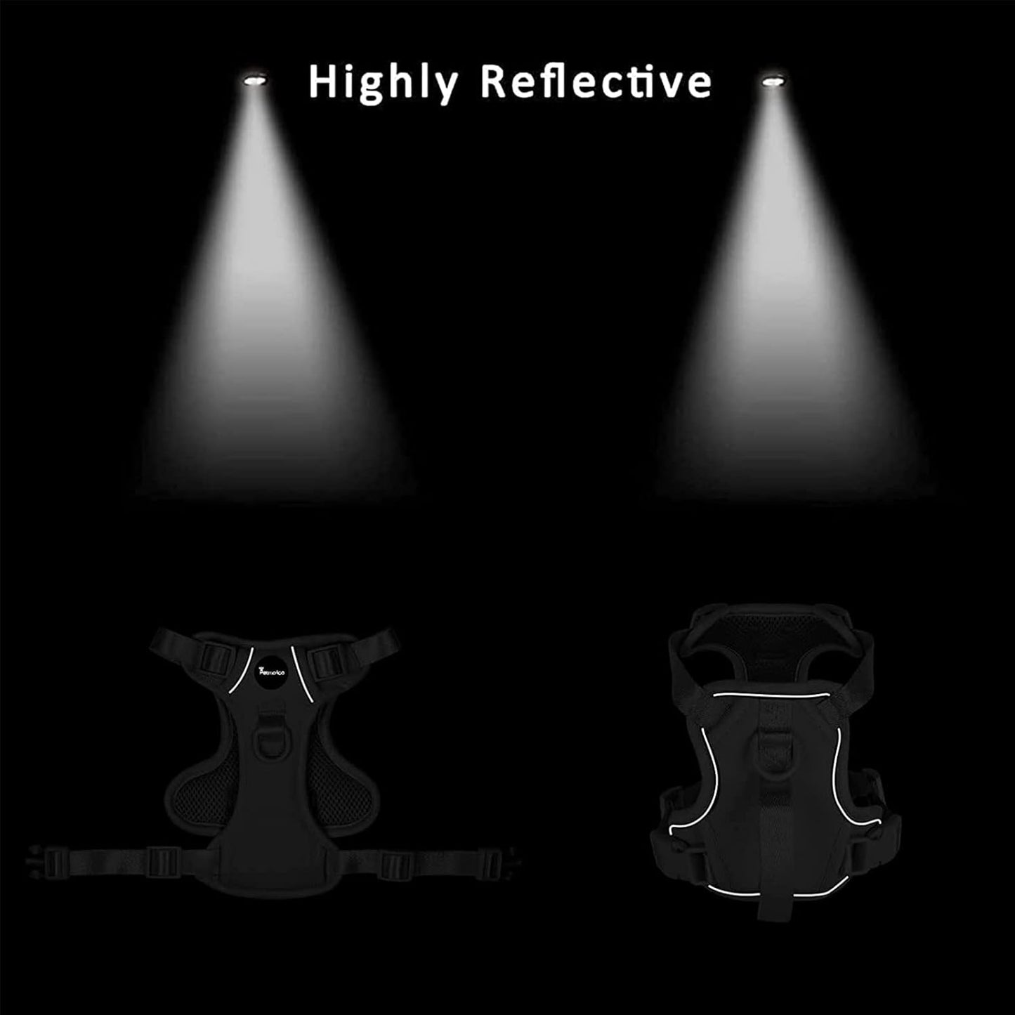 Petmolico Dog Harness for Small Dogs, Cute Harness Vest with Two Leash Clips and Soft Handle, Reflective Easy Walk Puppy Vest - Pink Leopard, Small