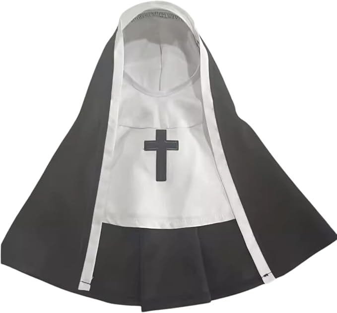 Pet Cat/Dog Nun Costume Clothing- Cute Funny Sister Habit Dress Outfit for Halloween Christmas Festival Cosplay Party (Medium)