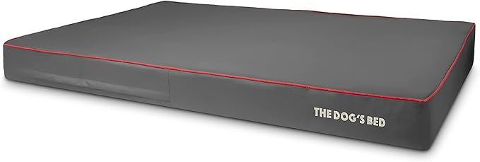 The Dog’s Bed Orthopedic Memory Foam Dog Bed, XXXL Grey/Red, Pain Relief for Arthritis, Hip & Elbow Dysplasia, Post Surgery, Lameness, Supportive, Calming, Waterproof Washable Cover