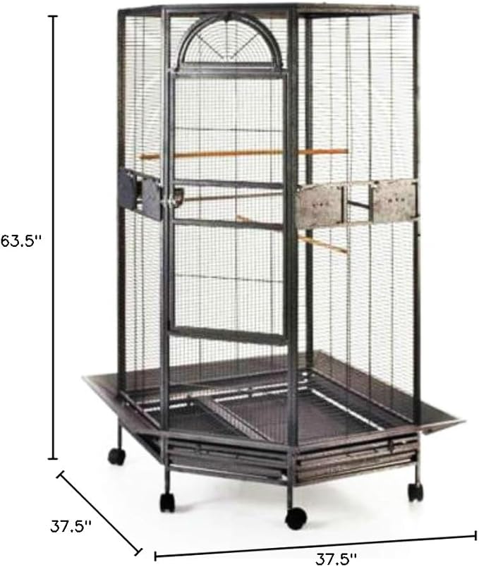 Seny Corner Bird Cage for Cockatiel Parakeet Black and White New (Black)