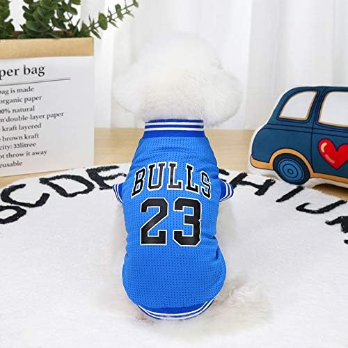 Dog Clothes Basketball Mesh Breathable T-Shirt,Pet Clothes Puppy Sportswear Spring/Summer Fashion Dog Shirt. (Blue, X-Large)