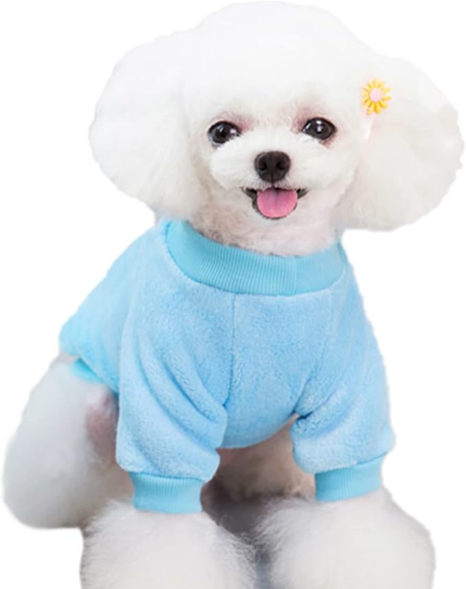 Jecikelon Pet Dog Clothes Dog Sweater Soft Thickening Warm Pup Dogs Shirt Winter Puppy Sweater for Dogs (Z01-Blue, Medium)