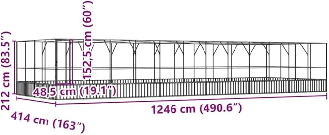 Galvanized Steel Large Flight King Bird Cage with Extension, Steel Outdoor Aviary, Outdoor Indoor Large Bird Cage Aviary Pet House for Cockatiels African Parakeets, 490.6"x163"x83.5",-320