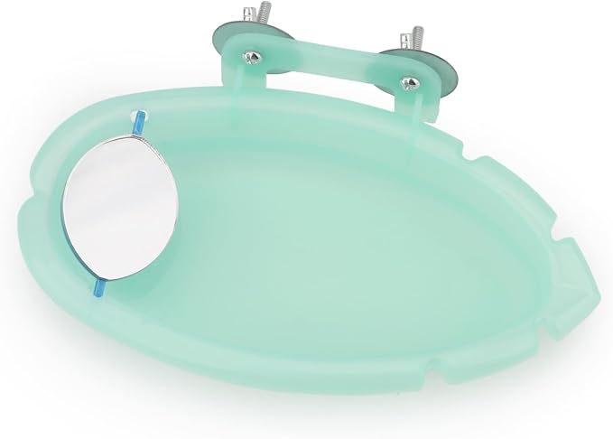 Wontee Bird Bath for Cage Portable Parrot Hanging Bathroom Bathing Tub with Mirror for Small Birds Parakeets Budgies Lovebirds Canaries Finches