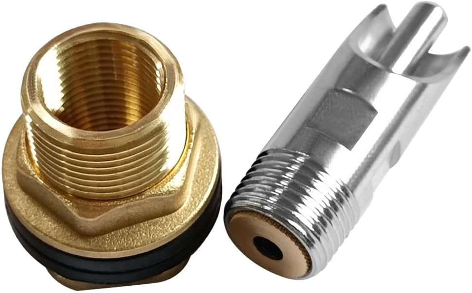 Joywayus 5PCS Stainless Steel Automatic Pig Nipple Water Drinker Feeder Waterer + 5PCS Brass Water Tank Connector Bulkhead Fitting + 1PCS Hole Opener Kit for Sows Piglets Drinking