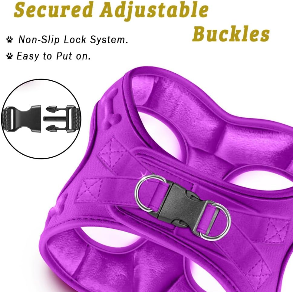 Comfort fit Step-in Dog & Puppy Harness - Comfortable All Weather Dog Vest Harness: Adjustable, Soft Padded, Easy to Put-on for Small, Medium-Sized Dogs.