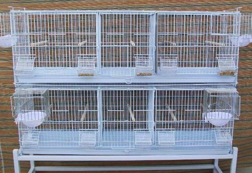 LOT of 2 Extra Large 38"x11"x15"H Stackable Breeder Bird Flight Triple Cage with Removable Double Center Divider and Breeding Nest Box Doors