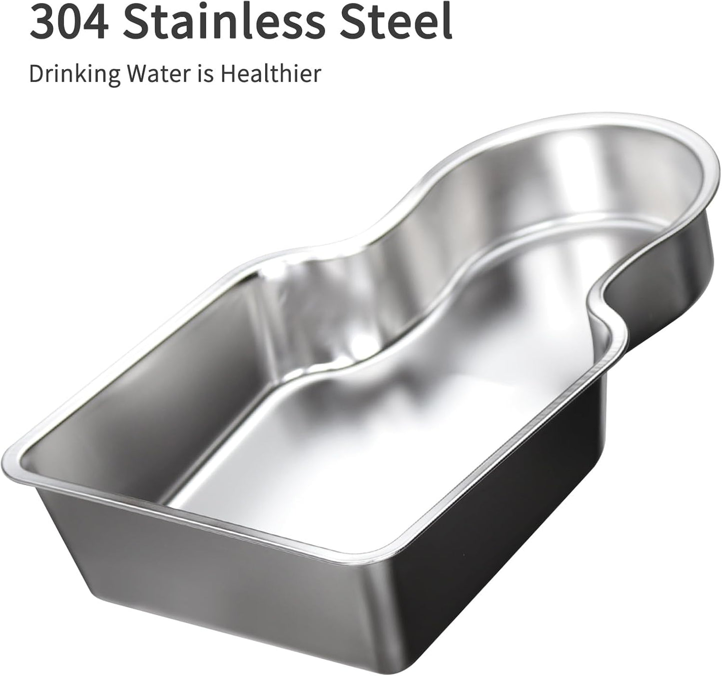 RIZZARI Stainless Steel Pet Water Feeder: 9.5L Automatic Leak-Proof Gravity Dispenser for 40-80 LB Senior Dogs with Spinal Issues - with Filter - Garage Kitchen Use