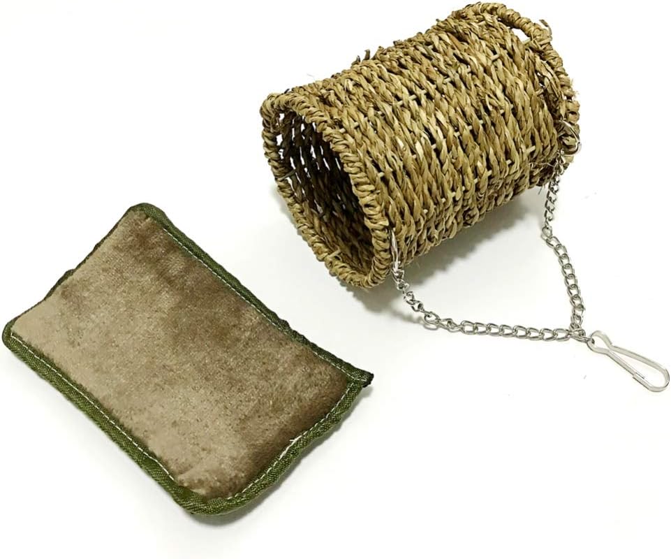 Leeko Pet Hammock Hamster Hanging Toy, 3 Piece Set House Hanging Bed Cage Toys for Small Animal Sugar Glider Squirrel Chinchilla Hamster Rat Playing Sleeping