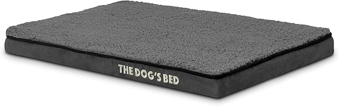 The Dog’s Bed Orthopedic Memory Foam Dog Bed, Small Grey Plush, Pain Relief for Arthritis, Hip & Elbow Dysplasia, Post Surgery, Lameness, Supportive, Calming, Waterproof Washable Cover