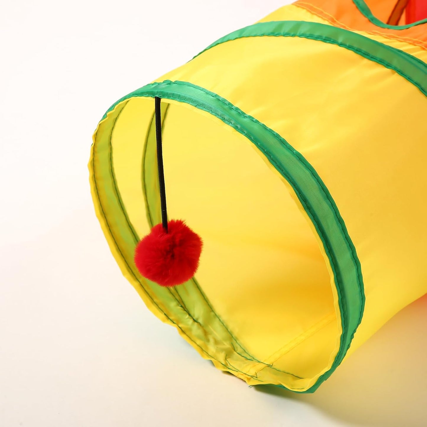 Pet Cat Tunnel, Long Straight Tunnels for Indoor Cats, Collapsible Pet Tunnel for Kitten, Puppy, Rabbit, 25cm-Wide Tunnels, Durable & Breathable, with Peek Hole Toy Ball