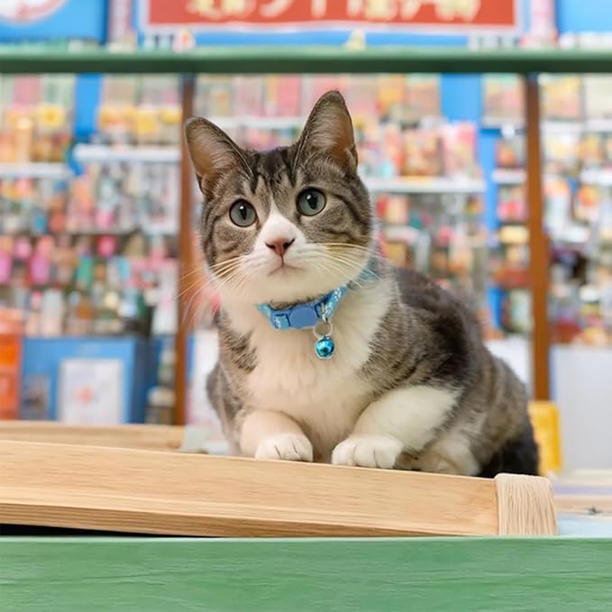 19Pcs Puppy ID Collars with Bell Adjustable 19-32cm, Soft Nylon Adjustable Breakaway Identification Collars for Newborn Pets