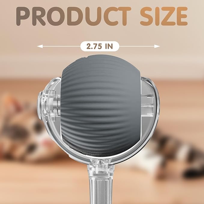 Rocfish Durable Interactive Cat Toys for Indoor Cats, Smart Automatic Cat Chase Ball Toy, Upgraded Speedy Tail Kitten Toy for Bored Indoor Adult Pets (Grey)