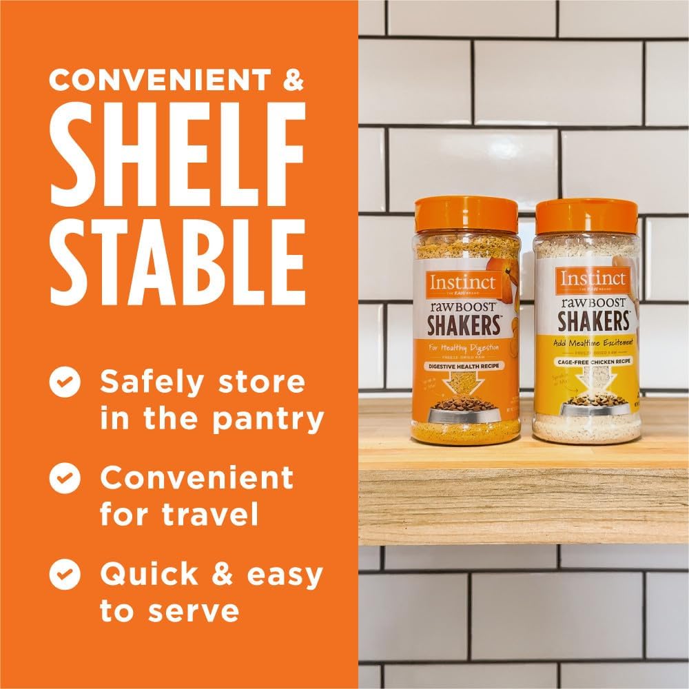 Instinct Raw Boost Shakers, Freeze-Dried Powder, Cat Food Topper, Chicken - Gut Health, 5.5 oz. Bottle