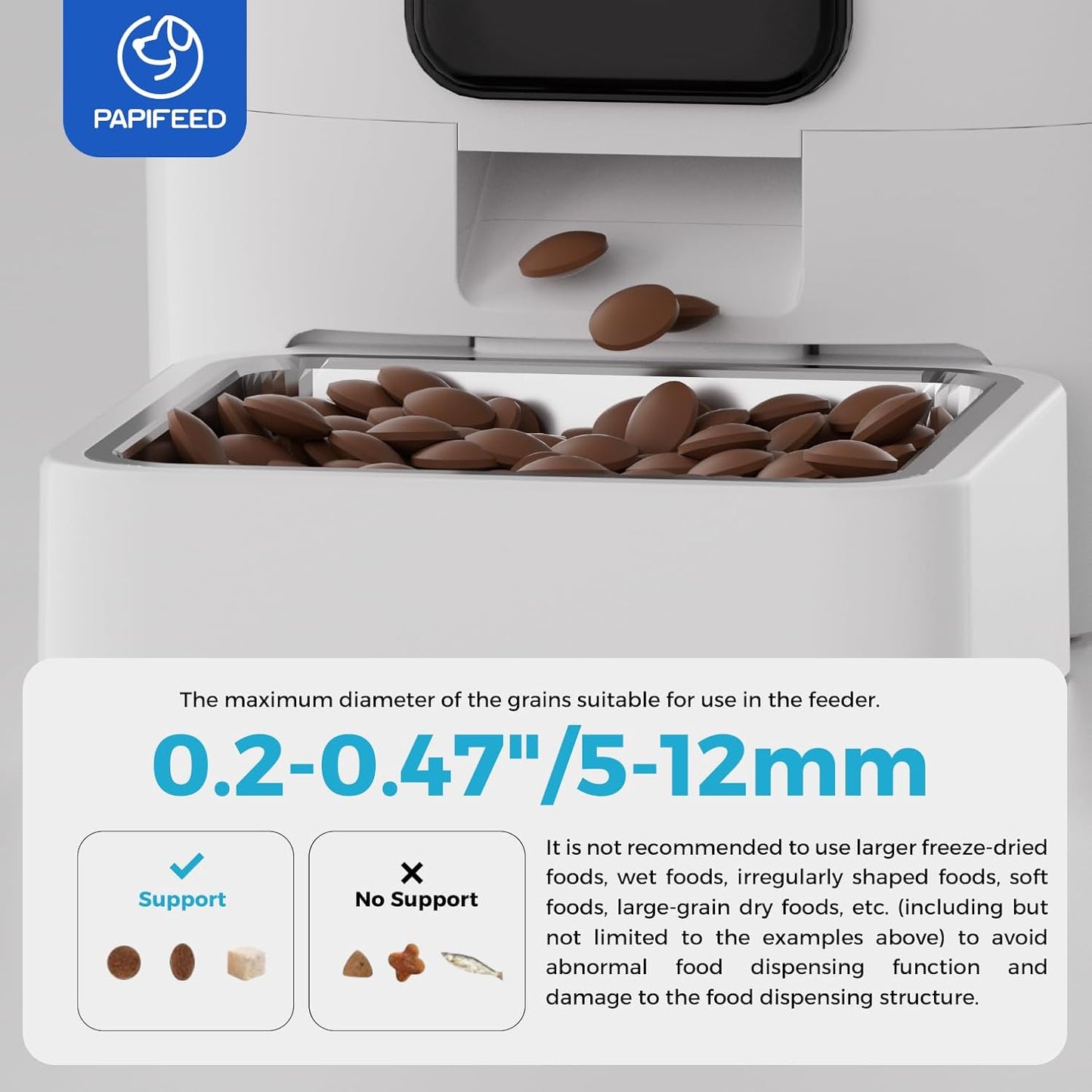 PAPIFEED Smart Automatic Cat Feeders: WiFi Pet Feeder with APP Control for Remote Feeding, Detachable for Easy Clean, Automatic Cat Food Dispenser with Alexa,1-10 Meals Per Day for Dog (6L/25Cup)