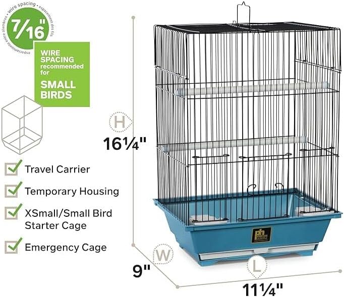 Mediterranean Mastery Bird Cage with Elegant Mediterranean-Inspired Design, Spacious Interior, Durable Construction, and Stylish Blue/Slate