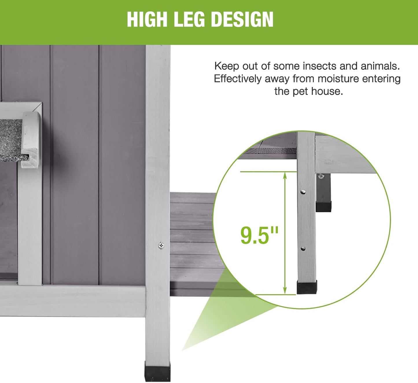 GUTINNEEN 2-Story Insulated Cat House Outdoor Large Weatherproof Outside Feral Cat Shelter Wooden Elevated Kitty Condo with Openable Roof, 2 Large Side Doors (Winter-Ready, 28" L x 22.8" D x 34.4" H)