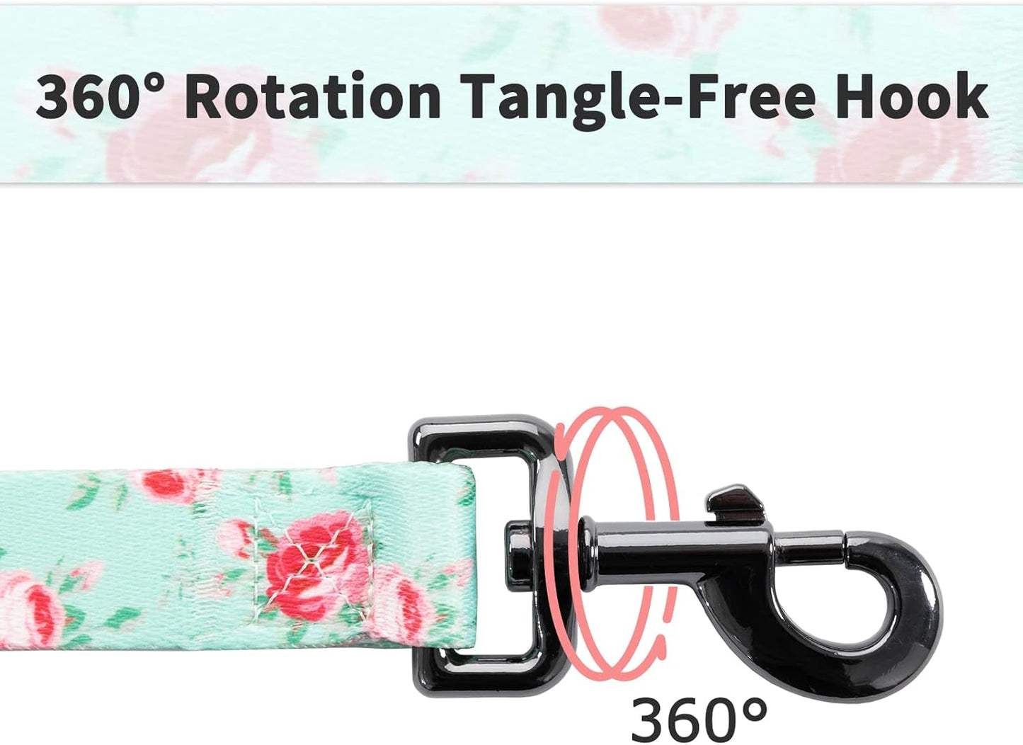 Ihoming Puppy Collar and Leash Set for Daily Outdoor Walking Running Training, Floral Spring Design for Extra Small Boys Girls Dogs Cats Pets, XS-Up to 10LBS