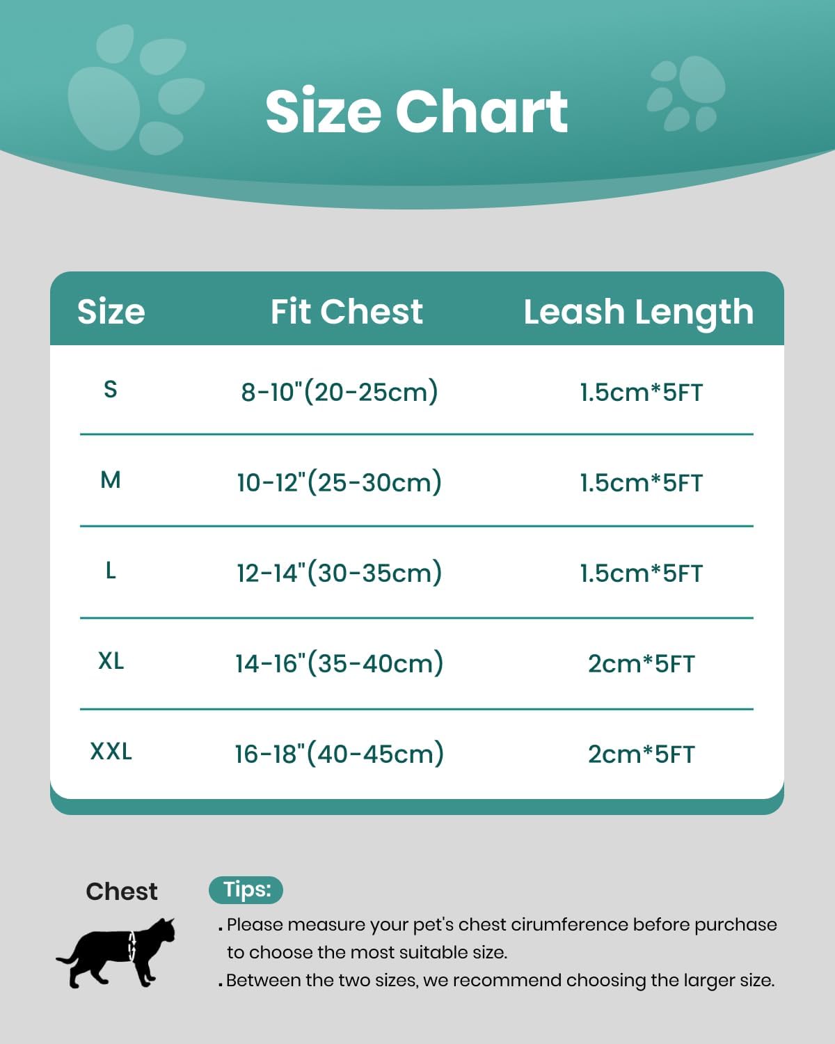 FAYOGOO Escape Proof Cat Harness and Leash Set for Walking, Secure-Fit Step-in Cat Vest Harness, Soft & Lightweight for Kittens and Large Cats