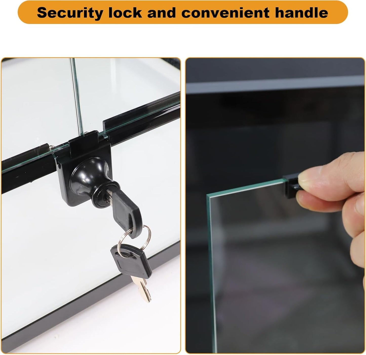 Glass Reptile Terrarium 24" x 18"x 48"Front Opening Chameleon Cage ull View Glass Terrarium Tank with Double Hinge Door for Reptiles Amphibians, Bearded Dragon Gecko Lizard Snake