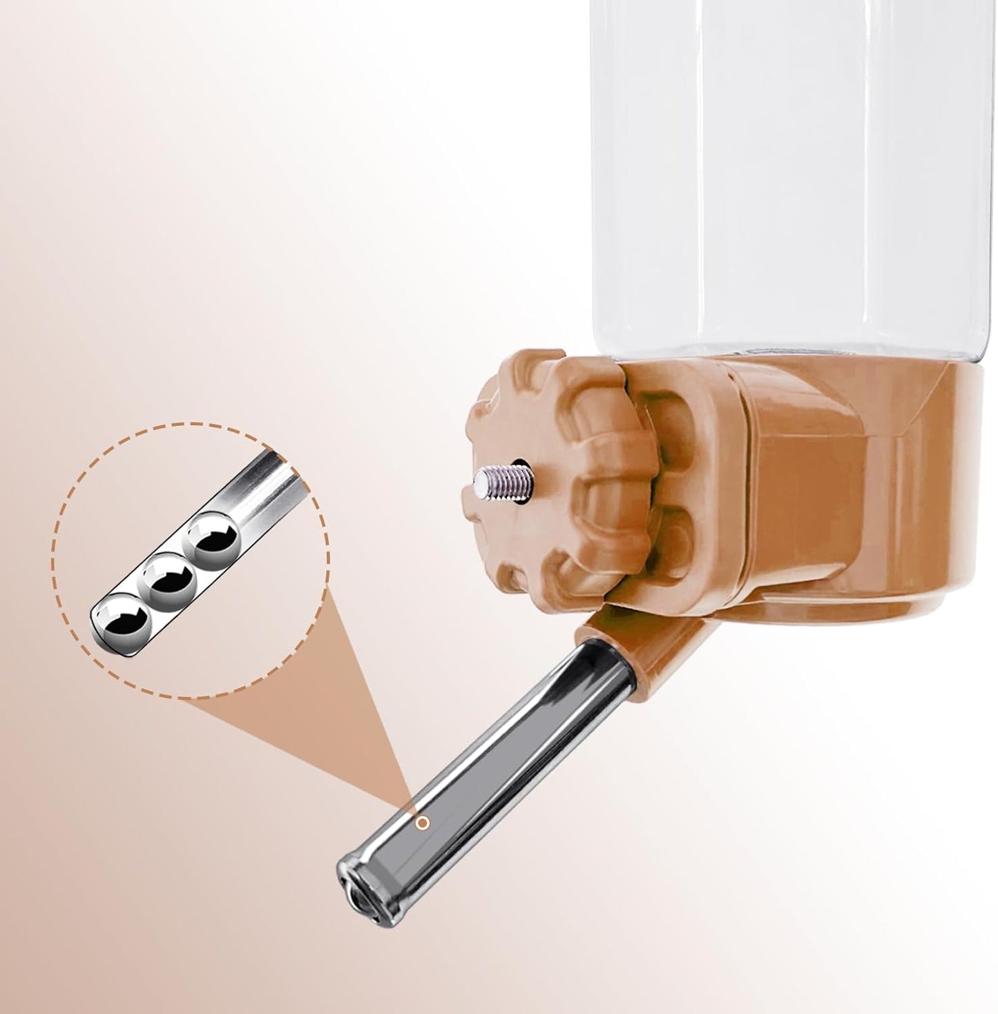 LOS ANDES No-Drip Water Bottle/Feeder for Guinea Pigs/Hamsters/Bunnies/Ferrets/Squirrel/Hedgehog/Other Small Pets, Weather Resistant Cage Water Bottles for Dogs/Cats, 18.5oz, Orange