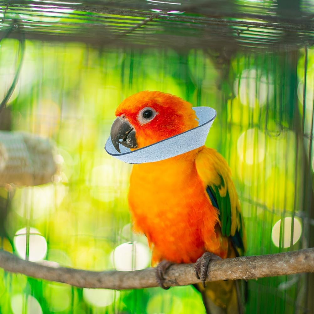 VANZACK Bird Cone Collar Adjustable Bird Parrot Tapered Collar Parrot Recovery Cones Neck Quaker Leather Neck Protector Feather Protection Sky-Blue
