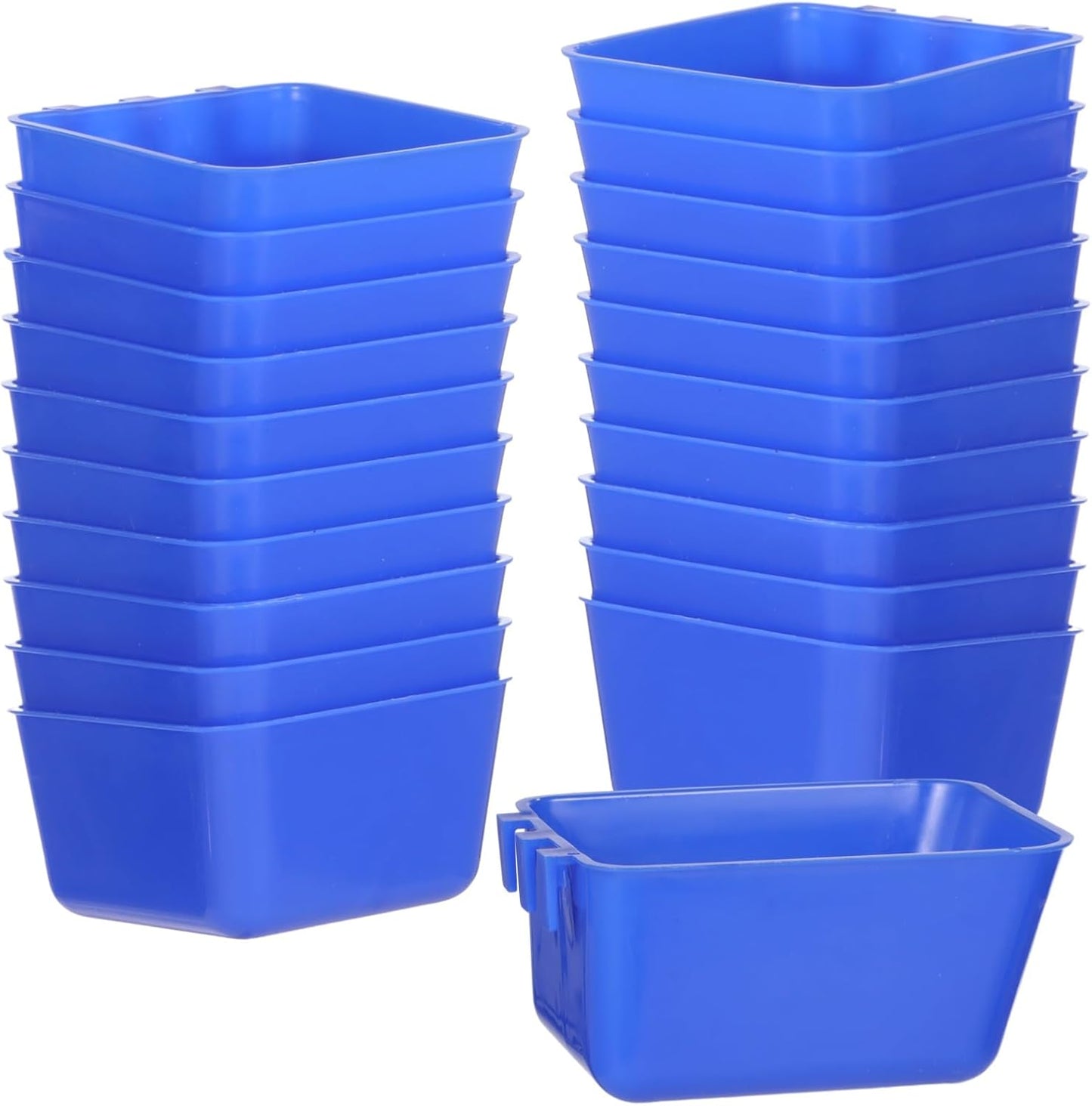 20 Pcs Cage Cups 16 oz Chicken Feeder Waterer Birds Feeders Hanging Bunny Cage Feeder Chicken Water Bowl Feeding Seed Bowl for Pet Parrot Rooster Parakeet Gamefowl Poultry Pigeon Wire Cage