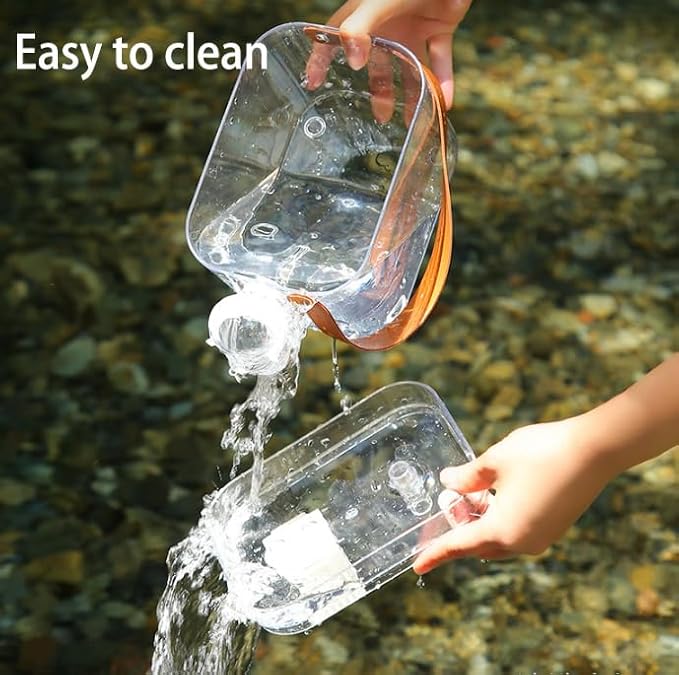 KAMEIOU Travel Small Animals Guinea Pig Cage Carrier for Hamsters Hedgehogs Ferret Guinea Pigs Portable Carrier Cage with Belt Handle Ice Storage Water Bottle 360° Transparent Breathable Box Carriers