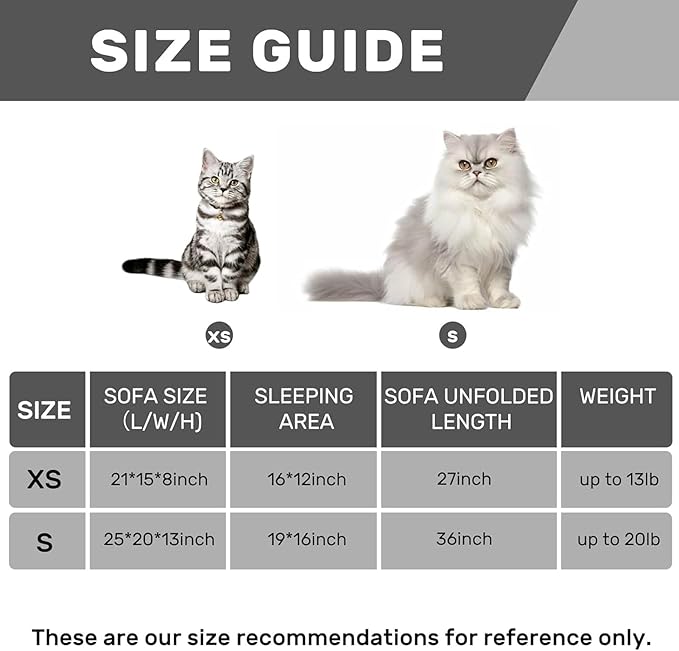 Hollypet Cat Bed Fluffy Plush Mutifuctional Double-Layer Soft Pet Couch Orthopedic Sofa Nest Beds for Small Cats and Dogs, Dark Gray Stripes (25x20x13 inch)