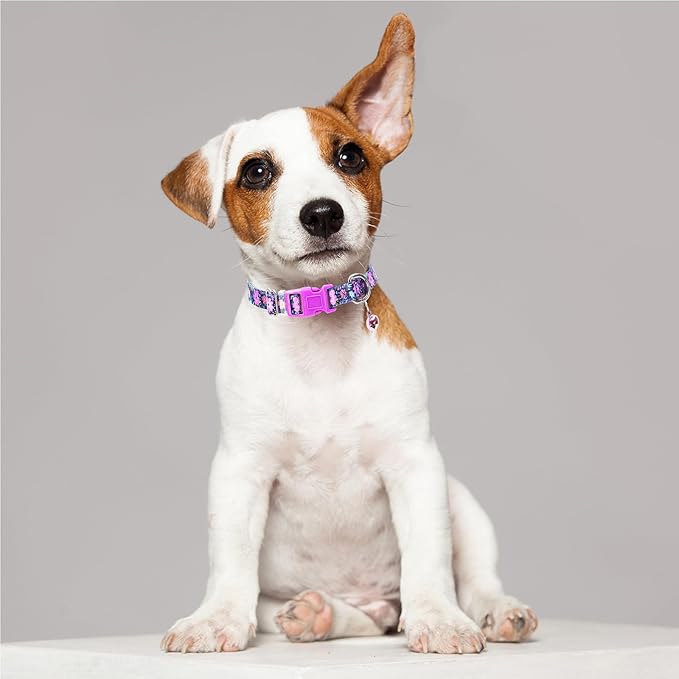 Flower Small Dog Collar with Bell, Soft Adjustable Puppy Collar Tiny Cat Collars with Bells for XS Small Girl and boy Dogs Little Animal,S