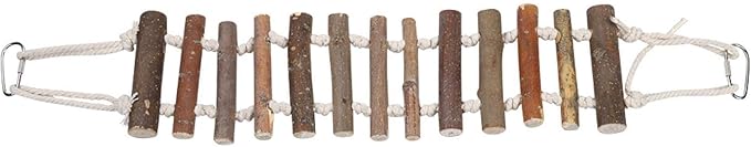 Bird Ladder, Naturals Rope Wooden Ladder Bird Toy Swing Ladder Toy for Parrots Pet Hamster Bird Swing Toy Bird Wood Bridge Parrot Wooden for Parrots Pet Hamster Bird