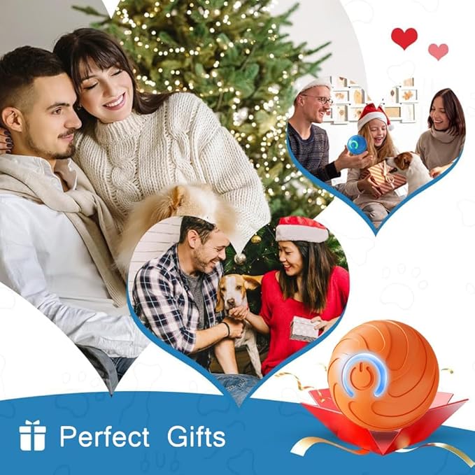 Smart Jumping Ball for Dogs,Duraspin Dog Bouncing Ball,Automatic Rolling,Interactive Bouncing Toys for Small Dogs,Orange