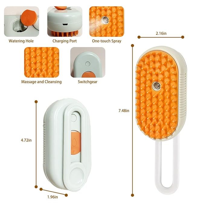 Multifunctional Steam Pet Brush, Suitable For Cats And Dogs, anti-static Cat Grooming Products (purple)