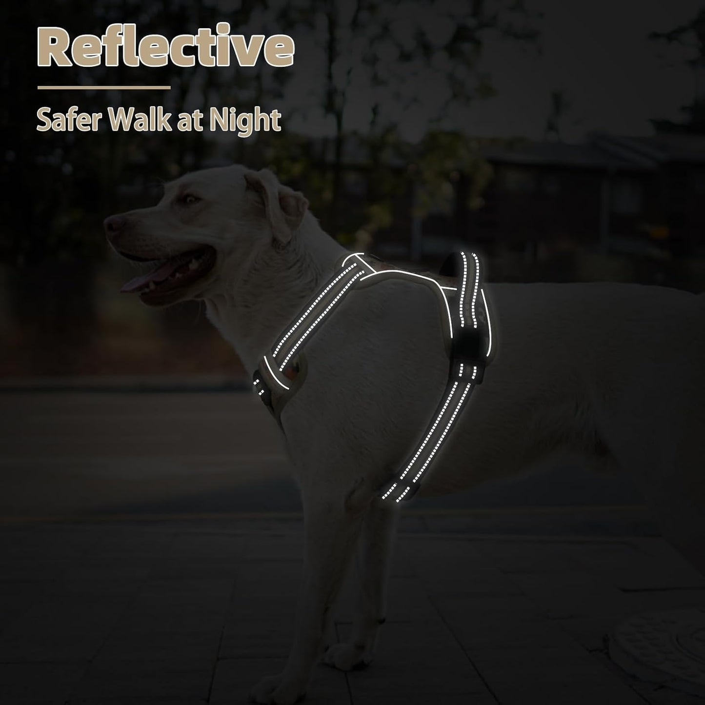 PUPTECK No Pull Tactical Dog Harness for Large, Adjustable Reflective Dog Harness with Handle Easy Control, Comfortable Soft Padded Pet Vest Harness for Extra Large Dogs, Camouflage XL