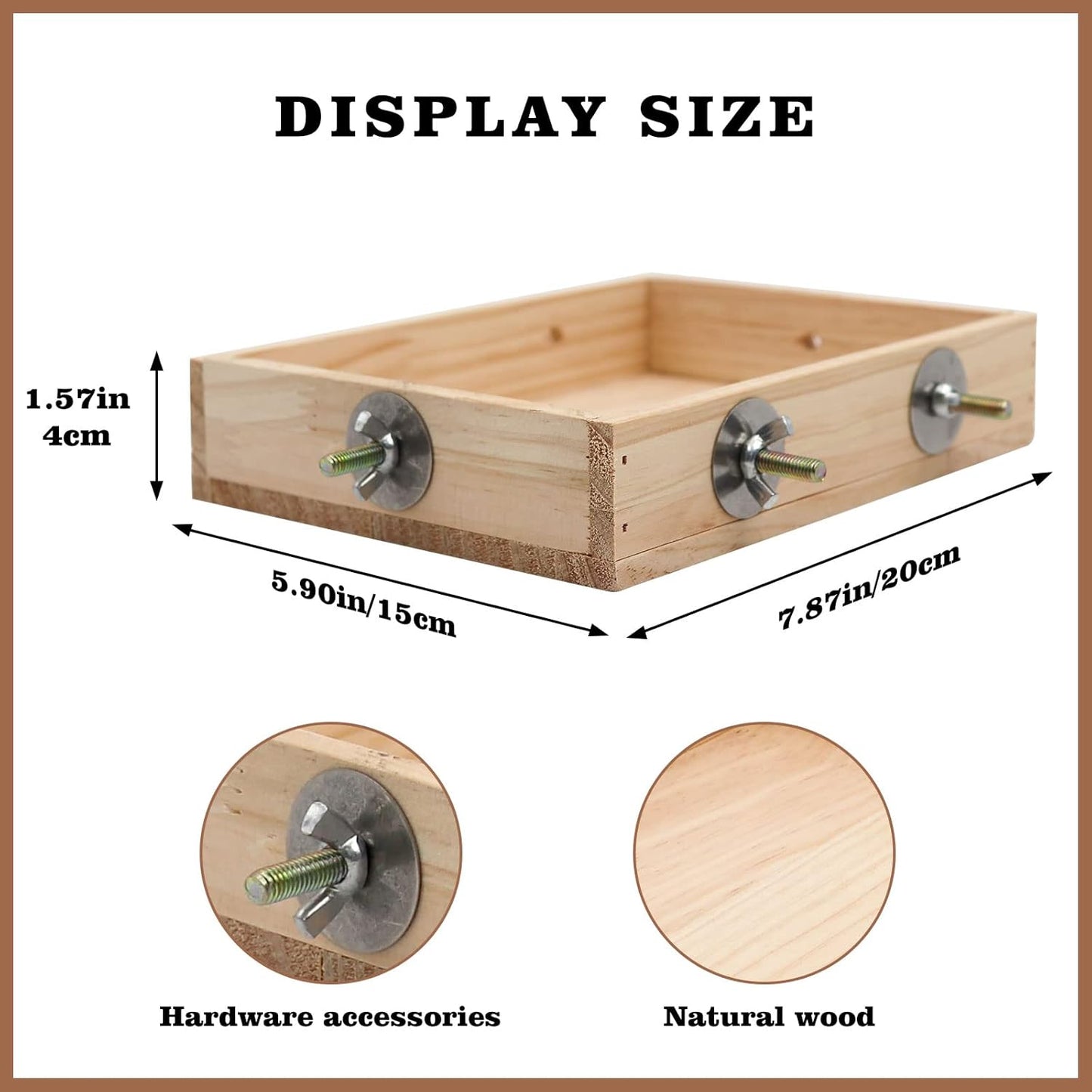 Bird Feeding Cups, Natural Wooden Parrot Perch Stand, Birds Food Dish, Parakeets Feeder Bowl, Cage Accessories for Small Animals Rat Hamster Guinea Pig Chinchillas Budgies Cockatiels Love Birds