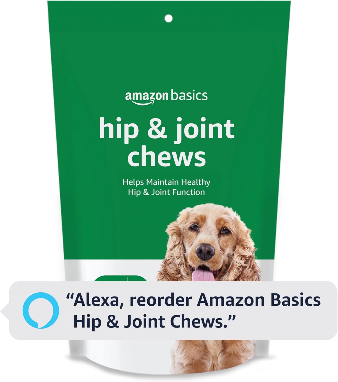 Amazon Basics Dog Hip & Joint Daily Supplement Chews with Glucosamine, MSM, and Vitamin C, Duck Flavored, 60 Count (Previously Solimo)