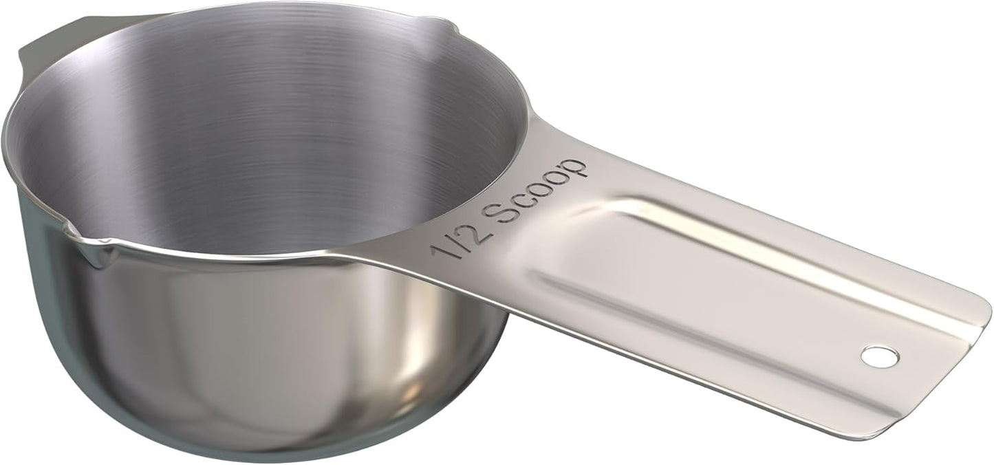 Color Up ½ Cup Pet Food Scoop – Stainless Steel Dog Food Scoop Cup (8 Tbsp) – Rust-Resistant, Heavy-Duty Measuring Scoop for Dogs, Cats, Birds & Rabbits – Perfect for Dry Food & Treats