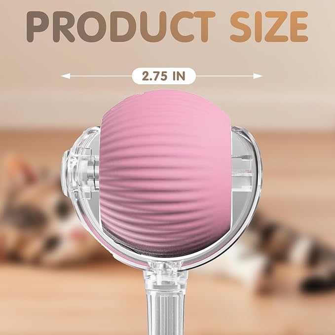 Rocfish Durable Interactive Cat Toys for Indoor Cats, Smart Automatic Cat Chase Ball Toy, Upgraded Speedy Tail Kitten Toy for Bored Indoor Adult Pets (Pink)