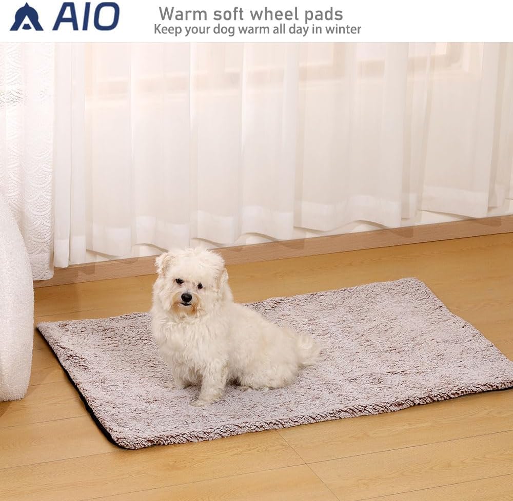AIO Heated cat Bed Self Warming Cat Bed Self Heating Cat Dog Mat Advanced Grey Extra Warm Thermal Pet Pad for Indoor Outdoor Pets with Removable Cover Non-Slip Bottom Washable Non Electric