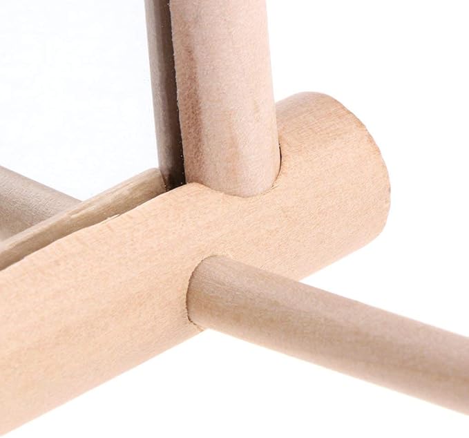 Bird Mirror Wooden Hanging Swing Interactive Play Toys for Small Parrot Budgies Macaw African Grey Parakeet Cockatiel Conure Lovebird Cage Accessories (Bird Mirror Perch Stand-ONE)