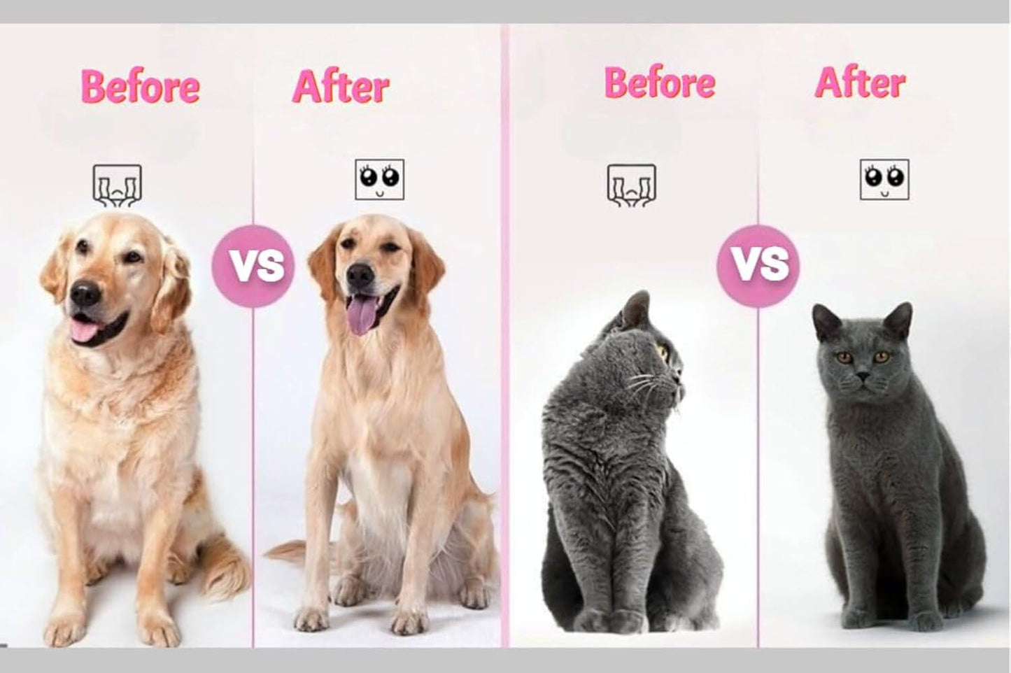 Pet Grooming Brush - Gentle Slicker for Removing Loose Undercoat, Suitable for Cats and Dogs (Blue)