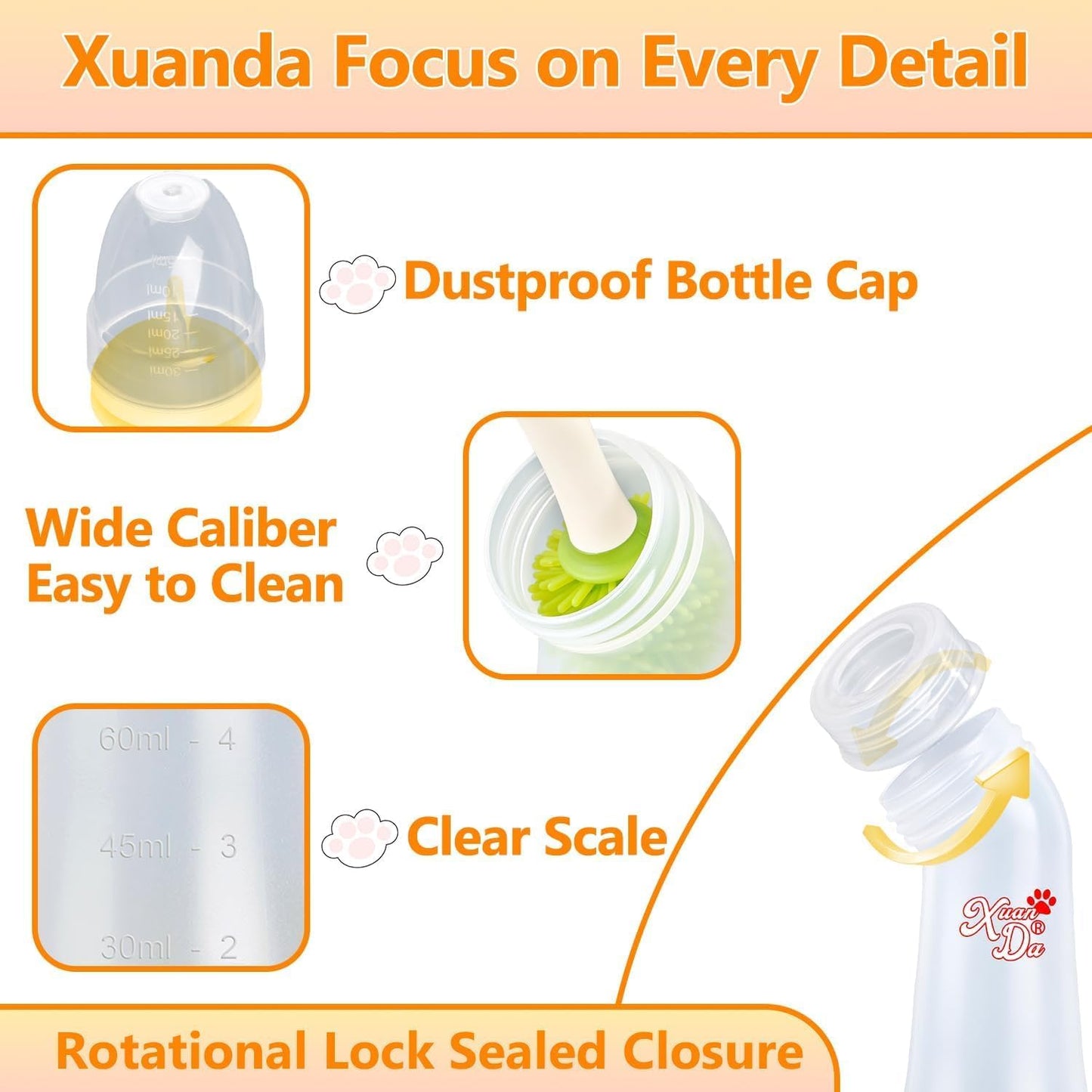 Pet Feeding Bottle and Syringes, 3 Sizes Nipples with Ventilation Valve Resistant Tearing Perfect for Puppies, Kittens, Small Wildlife (Yellow)