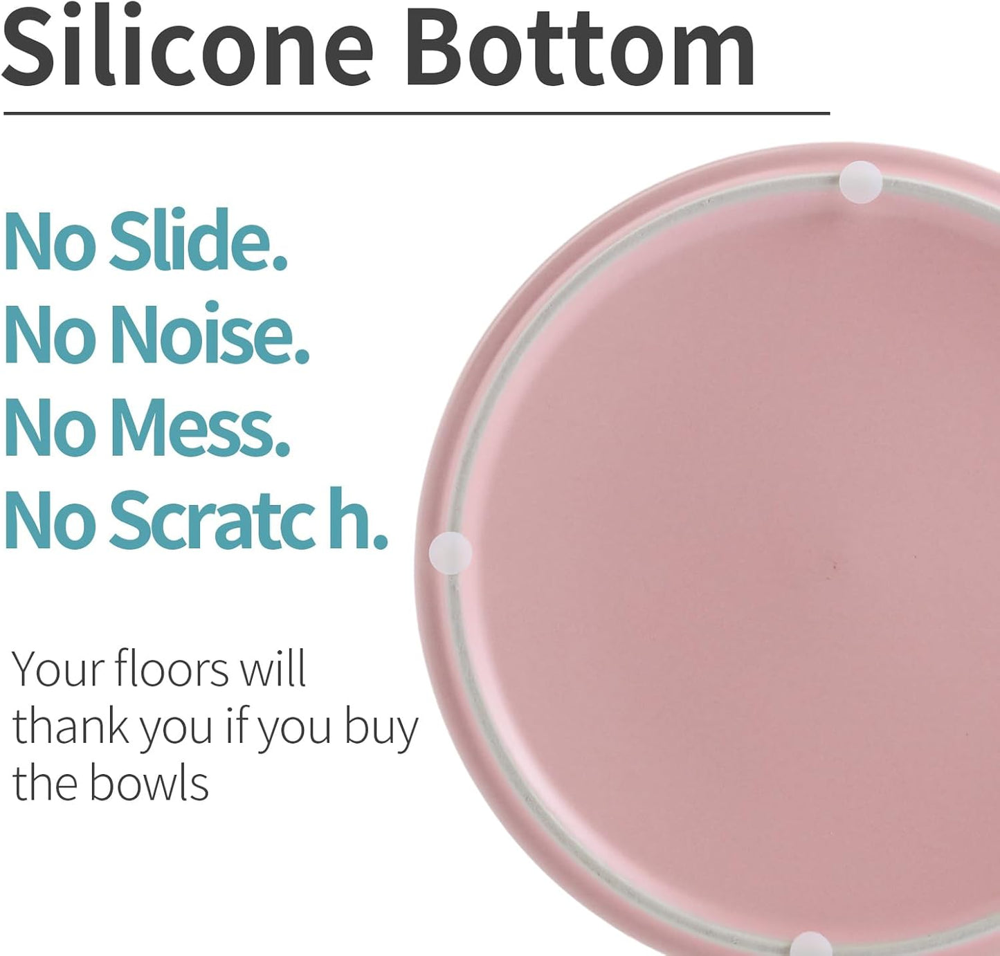 Pink Elevated/Raised Dog Bowl Ceramic for Medium Large Sized Breed,Dog Food Water Bowl with Stand,8 in 7.6 Cups Non Slip Heavy Weighted